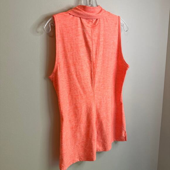 Under Armour Women’s Medium Sleveless Golf Polo Neon Orange Country Club - Picture 7 of 7